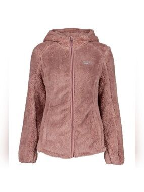 REEBOK ZIP-UP JACKET DUSTY ROSE FUZZY SHERPA SIZE XL